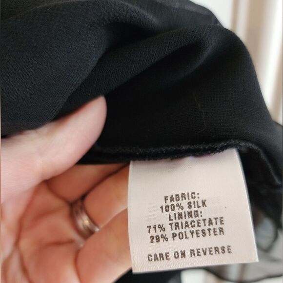 St John Evening Strapless Layered Silk Top Size 12 Black - Picture 8 of 8